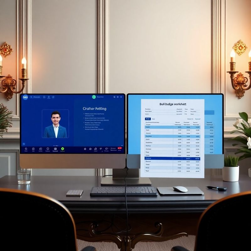 Rozdělený pohled na živý webinář a šablonu rozpočtu